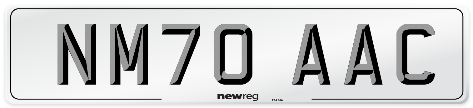 NM70 AAC Number Plate from New Reg